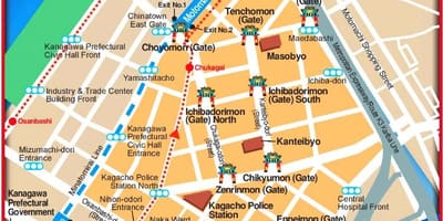 Քարտեզ Yokohama Чайнатаун